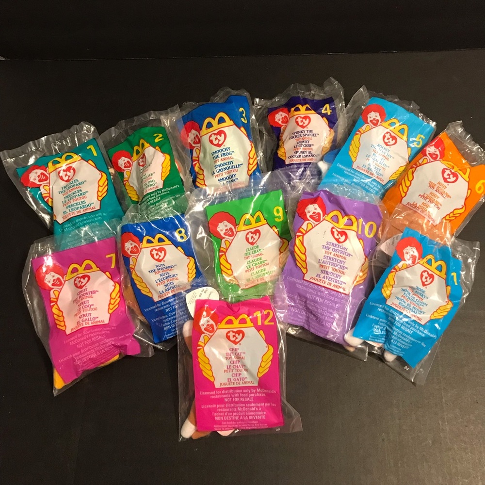1999 Complete Set-12 McDonald’s Ty Teenie Beanies